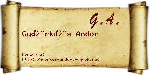 Györkös Andor névjegykártya
