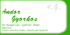 andor gyorkos business card